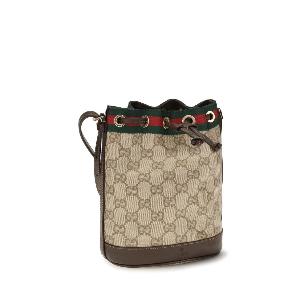 Gucci Beige GG Fabric Web Stripe Bucket Bag