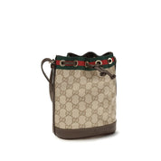 Gucci Beige GG Fabric Web Stripe Bucket Bag