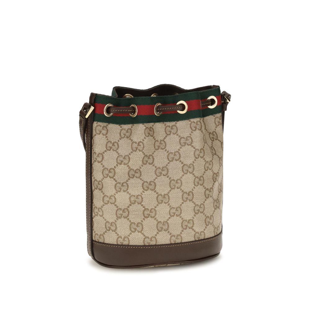 Gucci Beige GG Fabric Web Stripe Bucket Bag