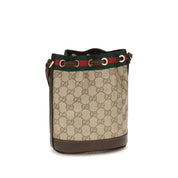 Gucci Beige GG Fabric Web Stripe Bucket Bag