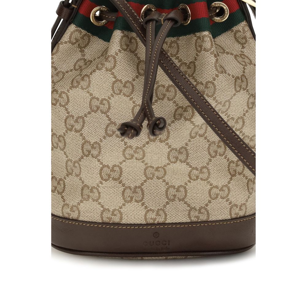 Gucci Beige GG Fabric Web Stripe Bucket Bag
