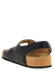 Balenciaga Black Calfskin Flat Sandals