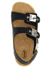 Balenciaga Black Calfskin Flat Sandals