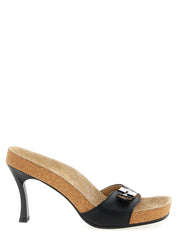 Balenciaga Black Calfskin Stiletto Heel Sandals