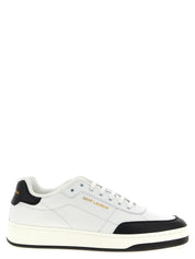 Saint Laurent White/Black Calfskin Low Top Sneakers