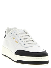 Saint Laurent White/Black Calfskin Low Top Sneakers