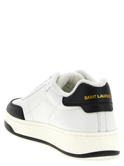 Saint Laurent White/Black Calfskin Low Top Sneakers