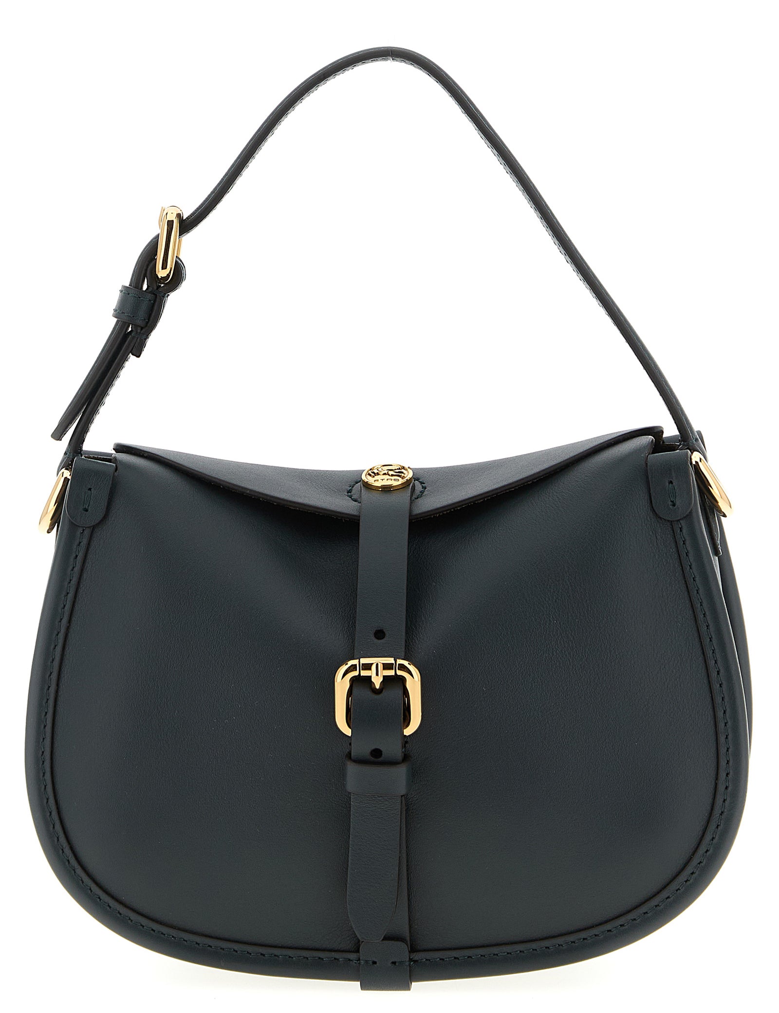 Etro Green Bicolor Calfskin Crossbody Bag