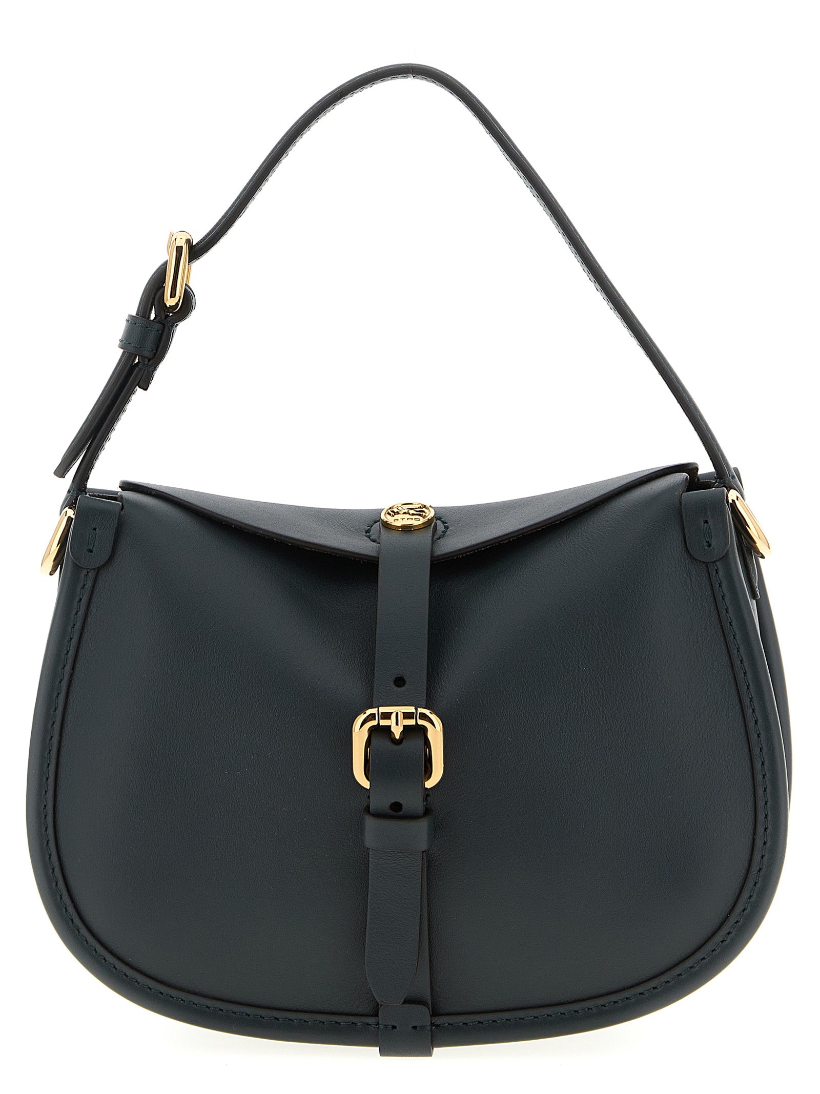 Etro Green Bicolor Calfskin Crossbody Bag