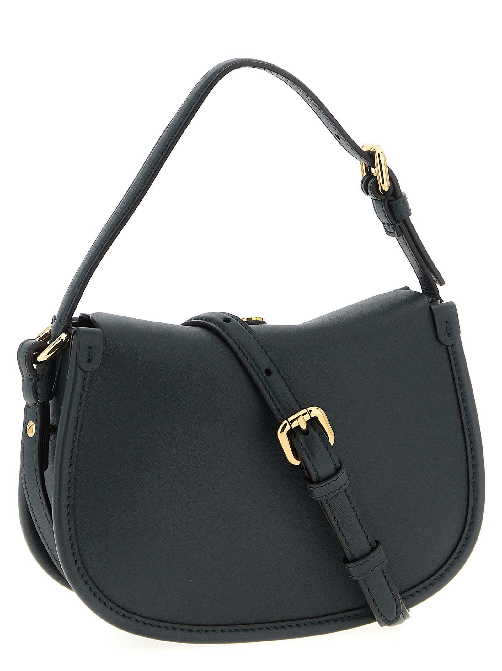 Etro Green Bicolor Calfskin Crossbody Bag