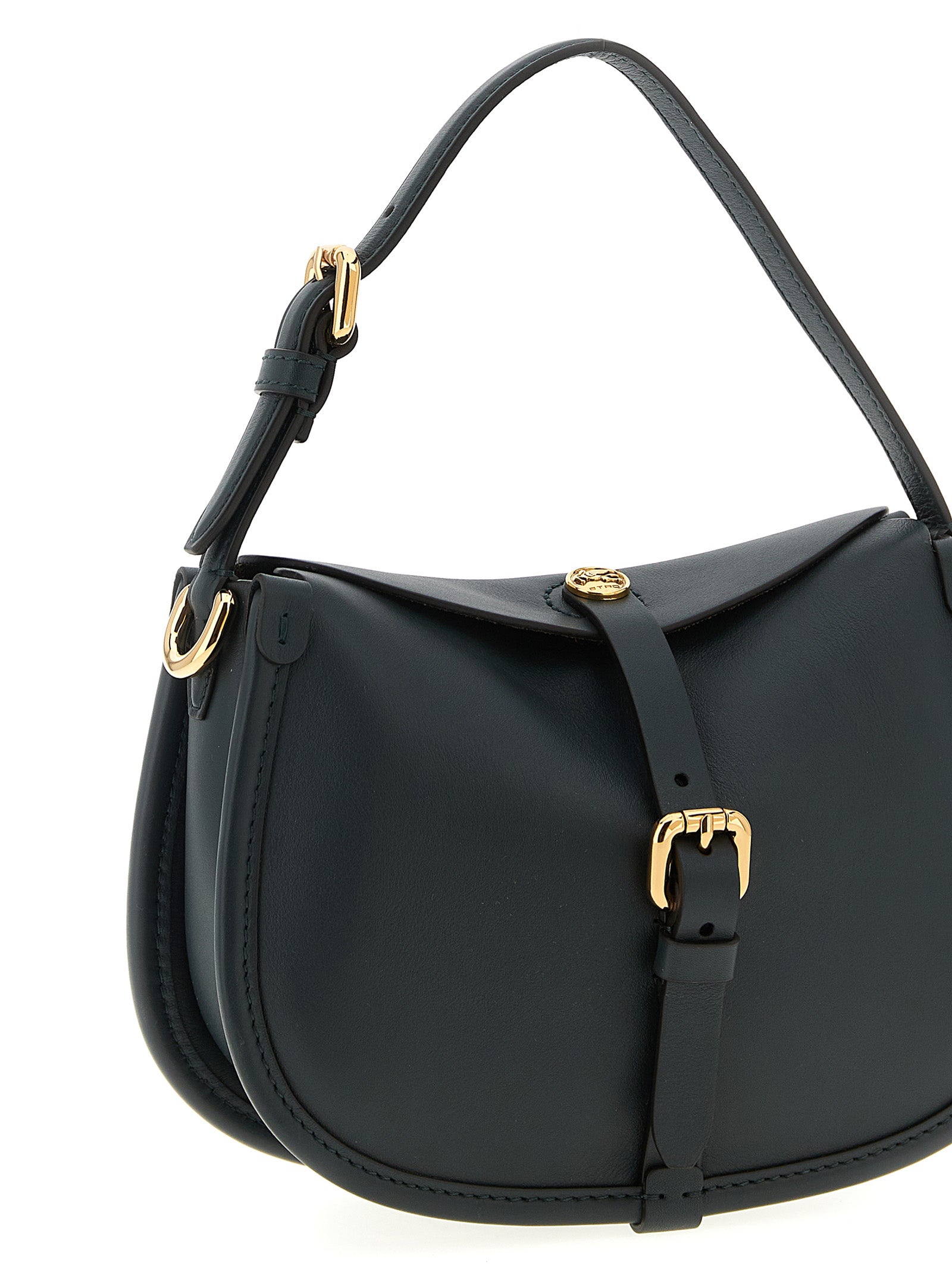 Etro Green Bicolor Calfskin Crossbody Bag
