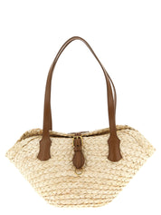 Dolce & Gabbana Beige Woven Straw and Leather Shoulder Bag