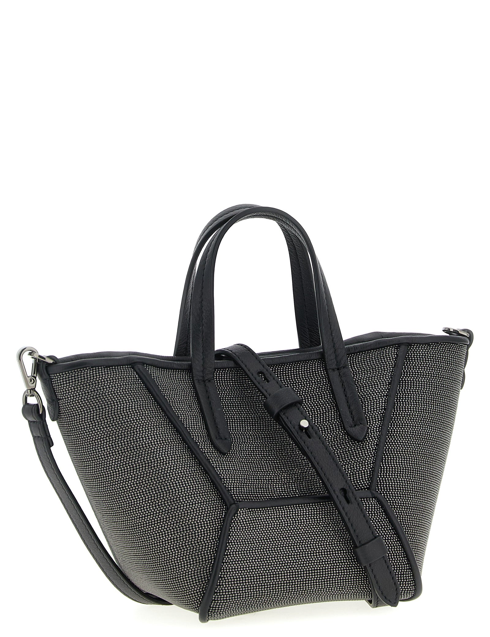 Brunello Cucinelli Black Leather Mini Precious Handbag