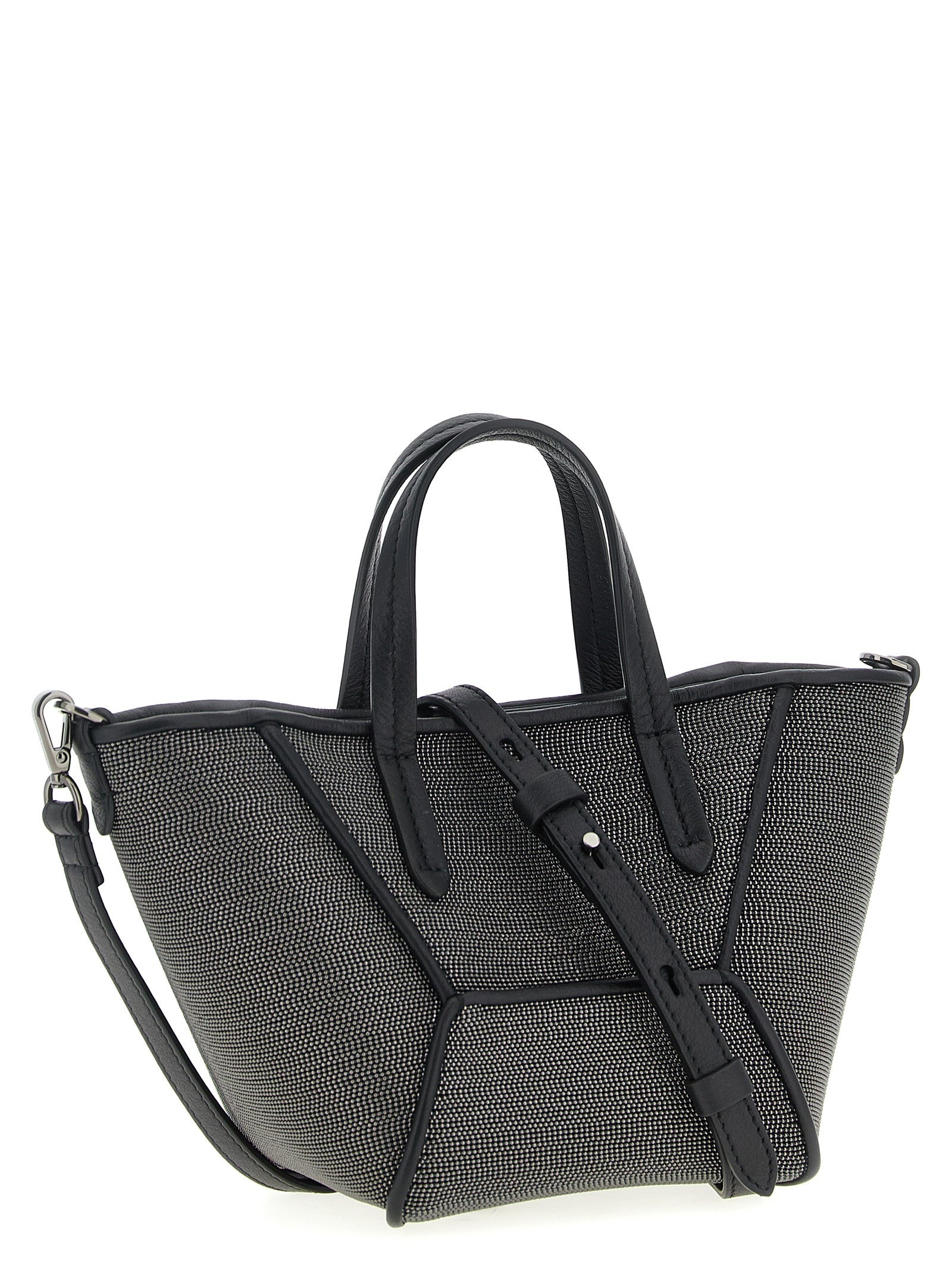 Brunello Cucinelli Black Leather Mini Precious Handbag