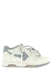 Off-White Gray Leather Low Top Sneakers