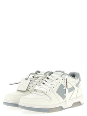 Off-White Gray Leather Low Top Sneakers