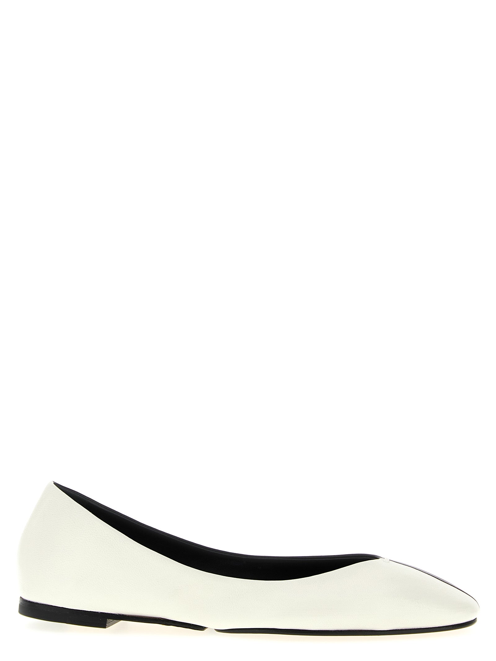 Jacquemus White/Black Lamb Leather Ballet Flats