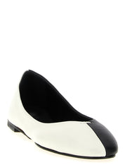 Jacquemus White/Black Lamb Leather Ballet Flats