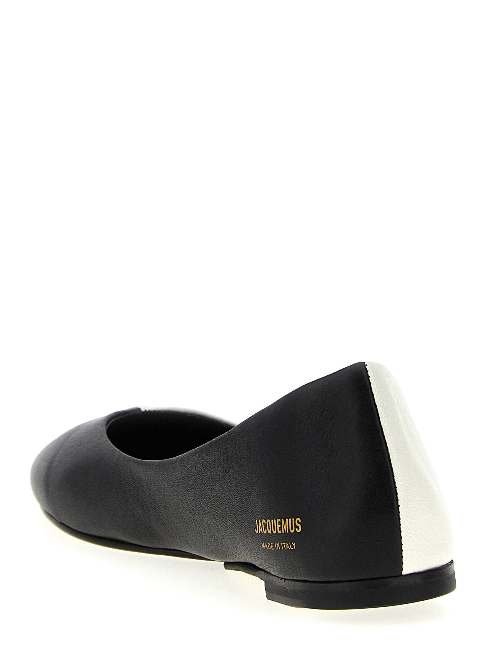 Jacquemus White/Black Lamb Leather Ballet Flats