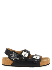 Balenciaga Black Calfskin Flat Sandals