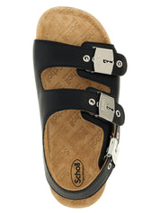 Balenciaga Black Calfskin Flat Sandals