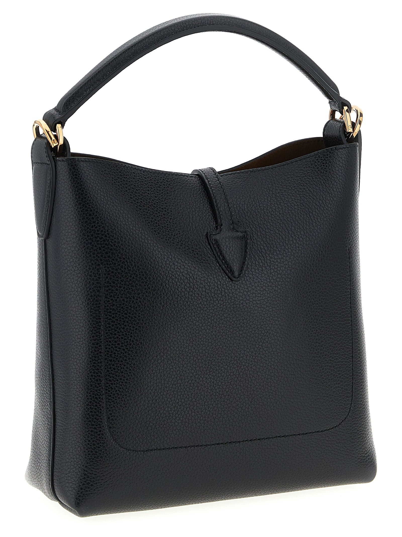 Tod's Black Hammered Calfskin Mini Bucket Bag
