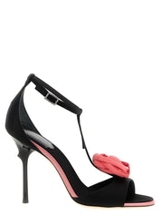 Roger Vivier Black Viscose and Silk Blend Stiletto Heel Sandals