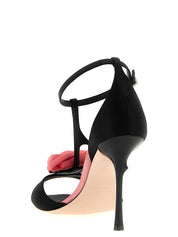 Roger Vivier Black Viscose and Silk Blend Stiletto Heel Sandals