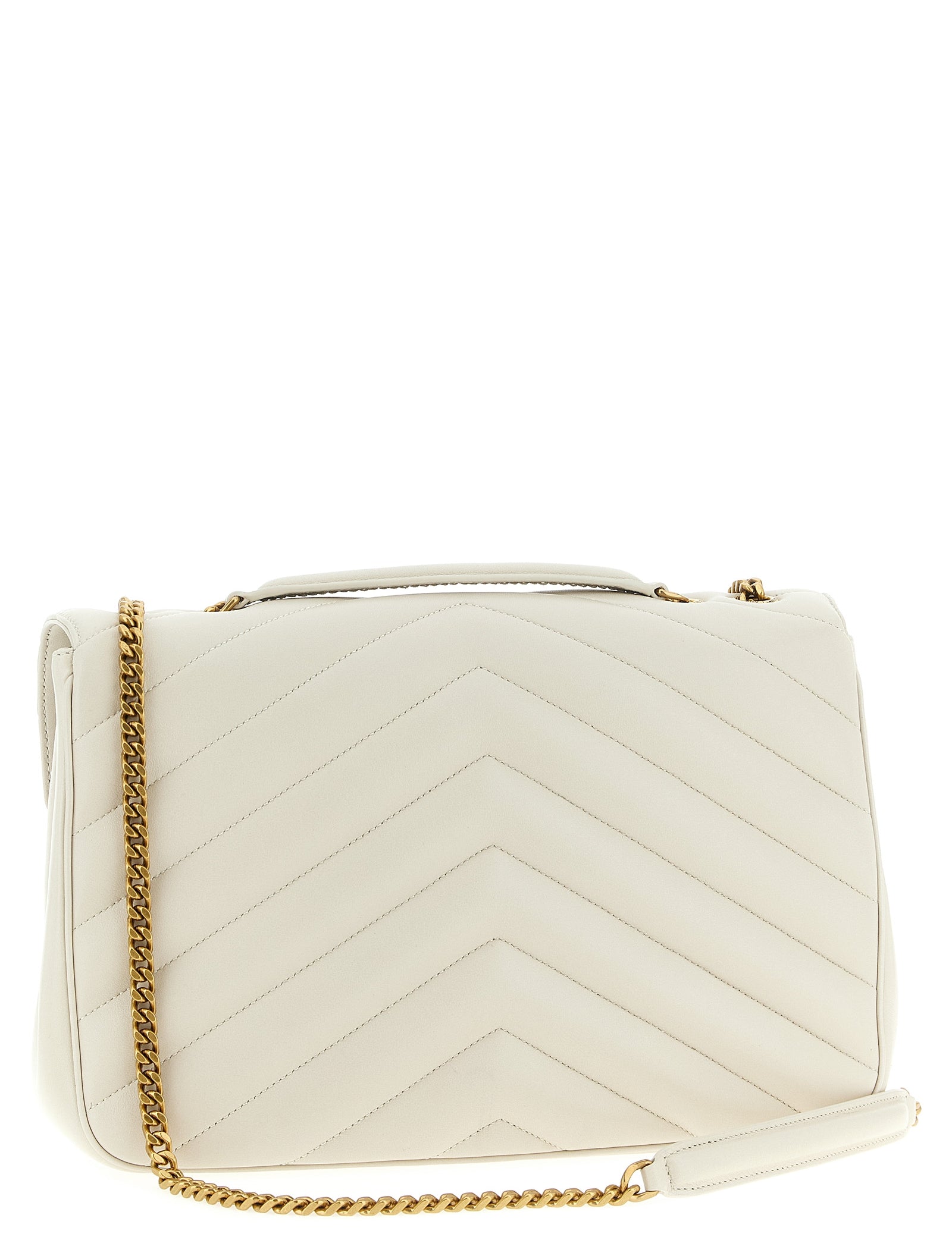 Saint Laurent Beige Lamb Leather Shoulder Bag
