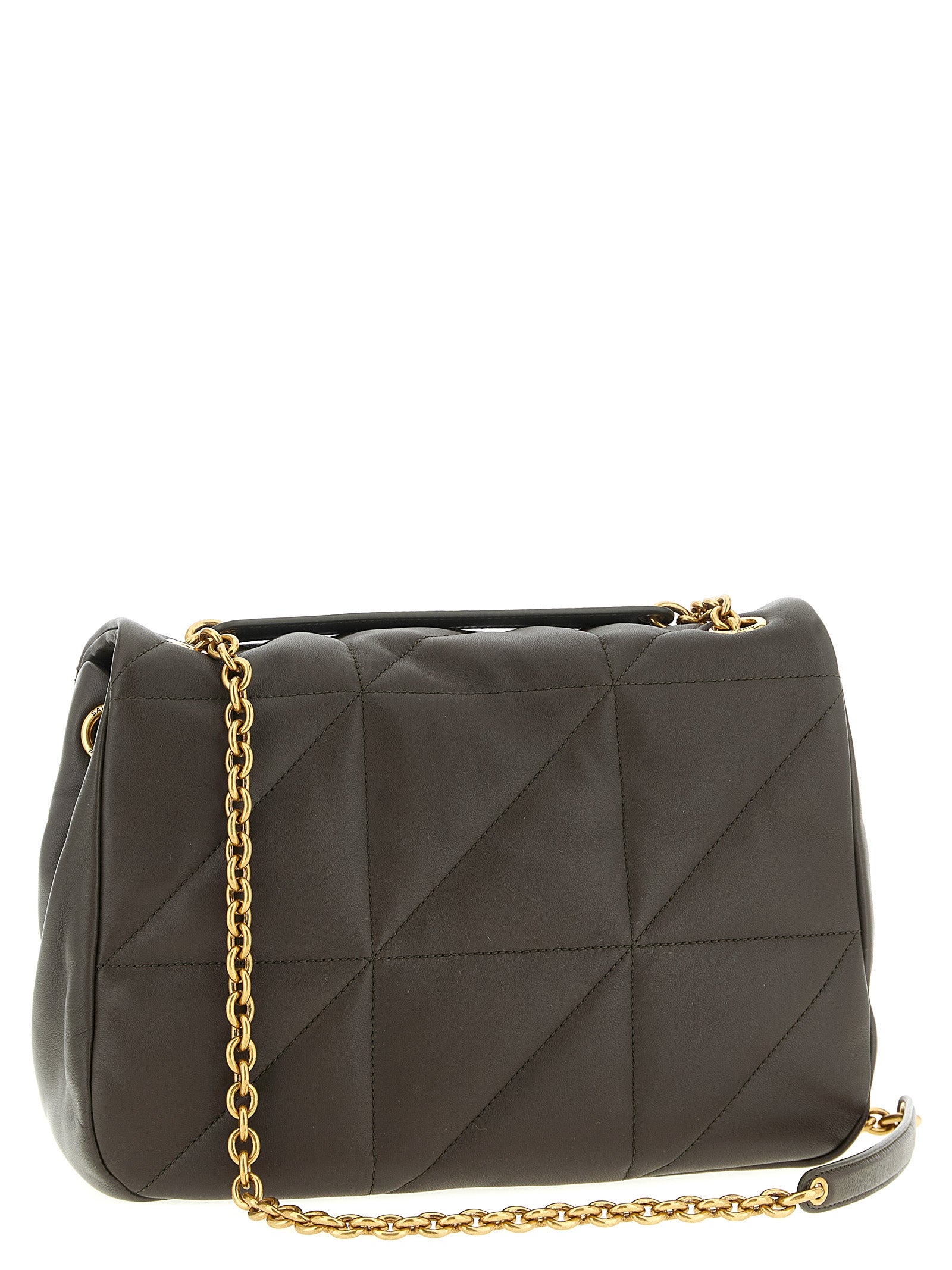 Saint Laurent Green Lamb Leather Shoulder Bag