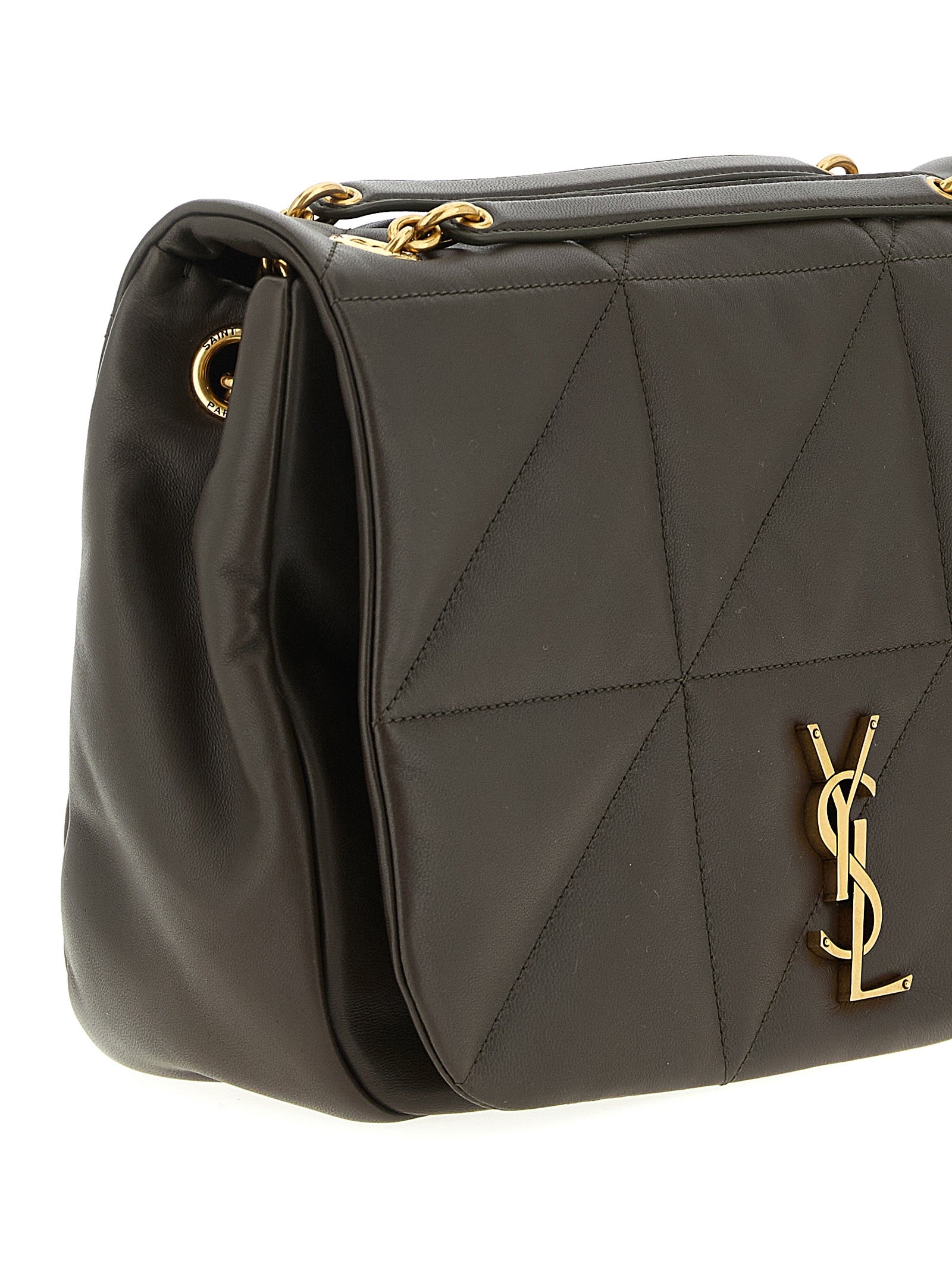 Saint Laurent Green Lamb Leather Shoulder Bag