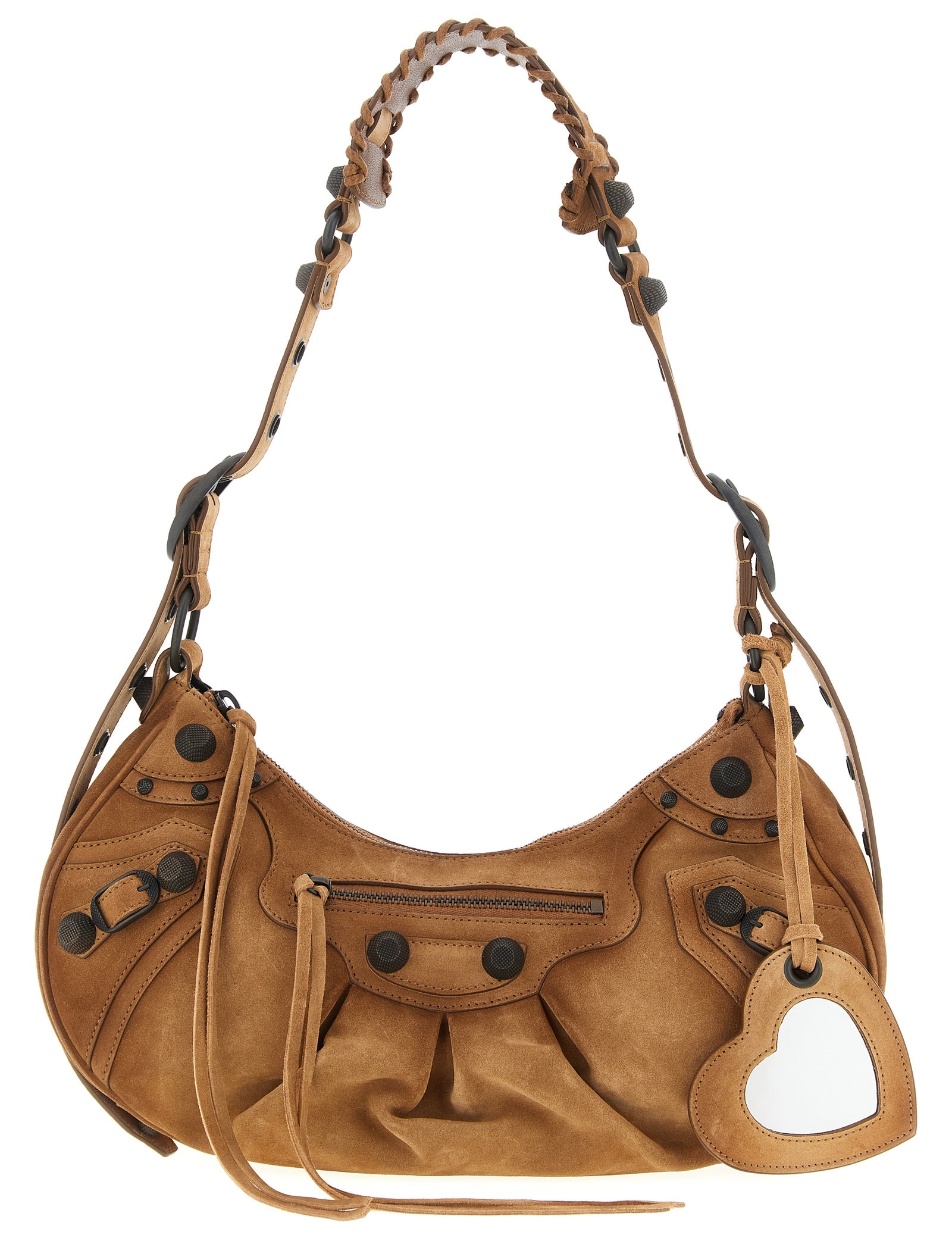 Balenciaga Brown Calfskin Suede Shoulder Bag