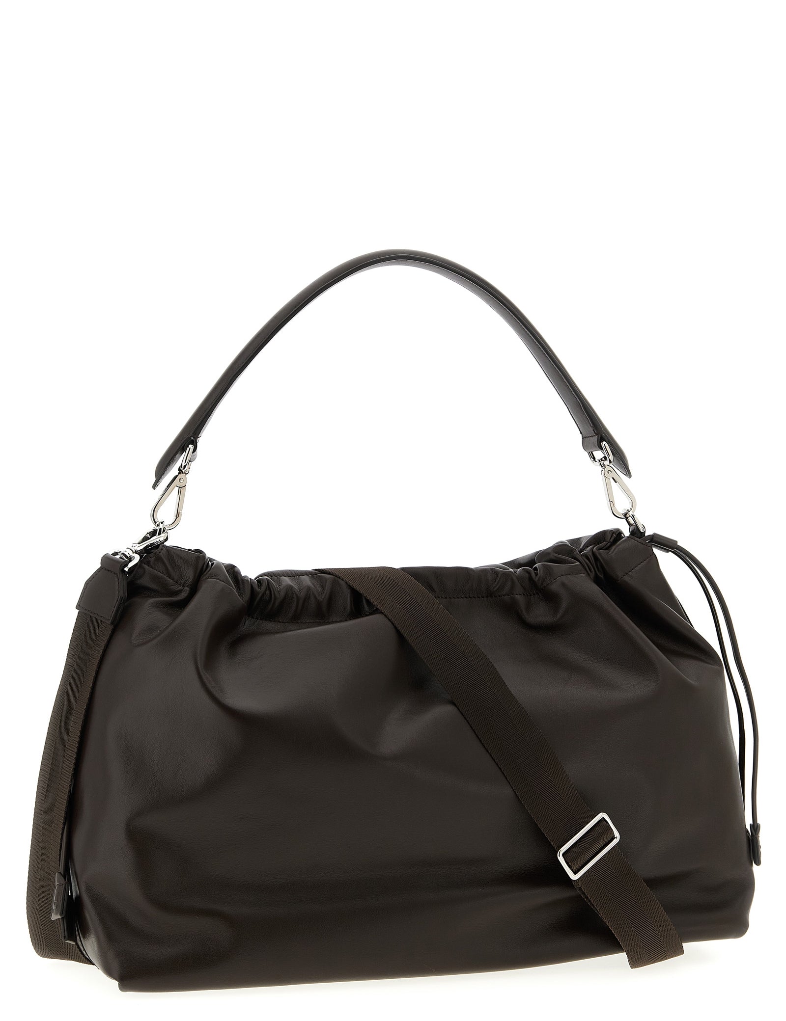 Fendi Brown Calfskin Flux Maxi Messenger Bag