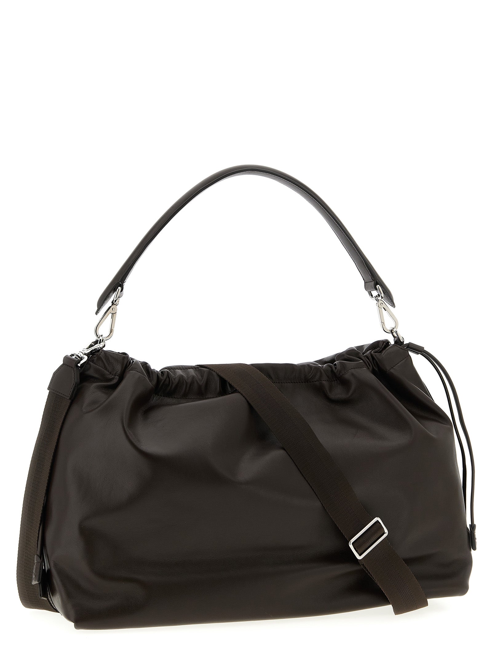 Fendi Brown Calfskin Flux Maxi Messenger Bag