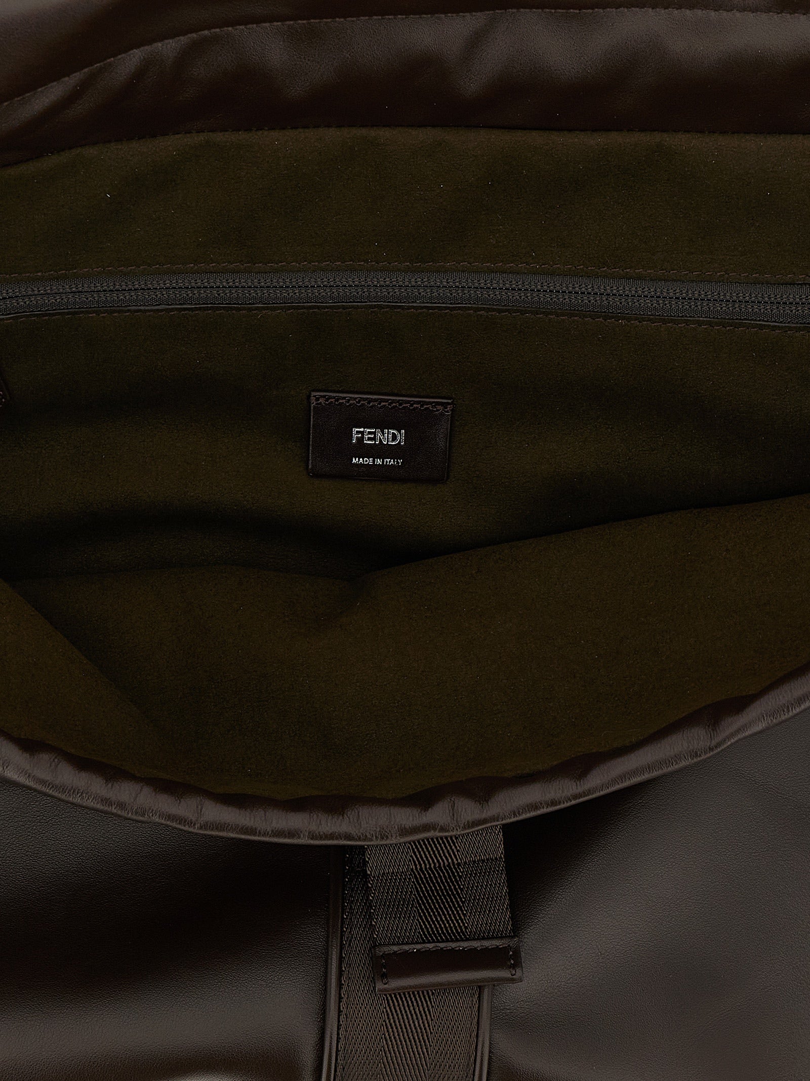 Fendi Brown Calfskin Flux Maxi Messenger Bag