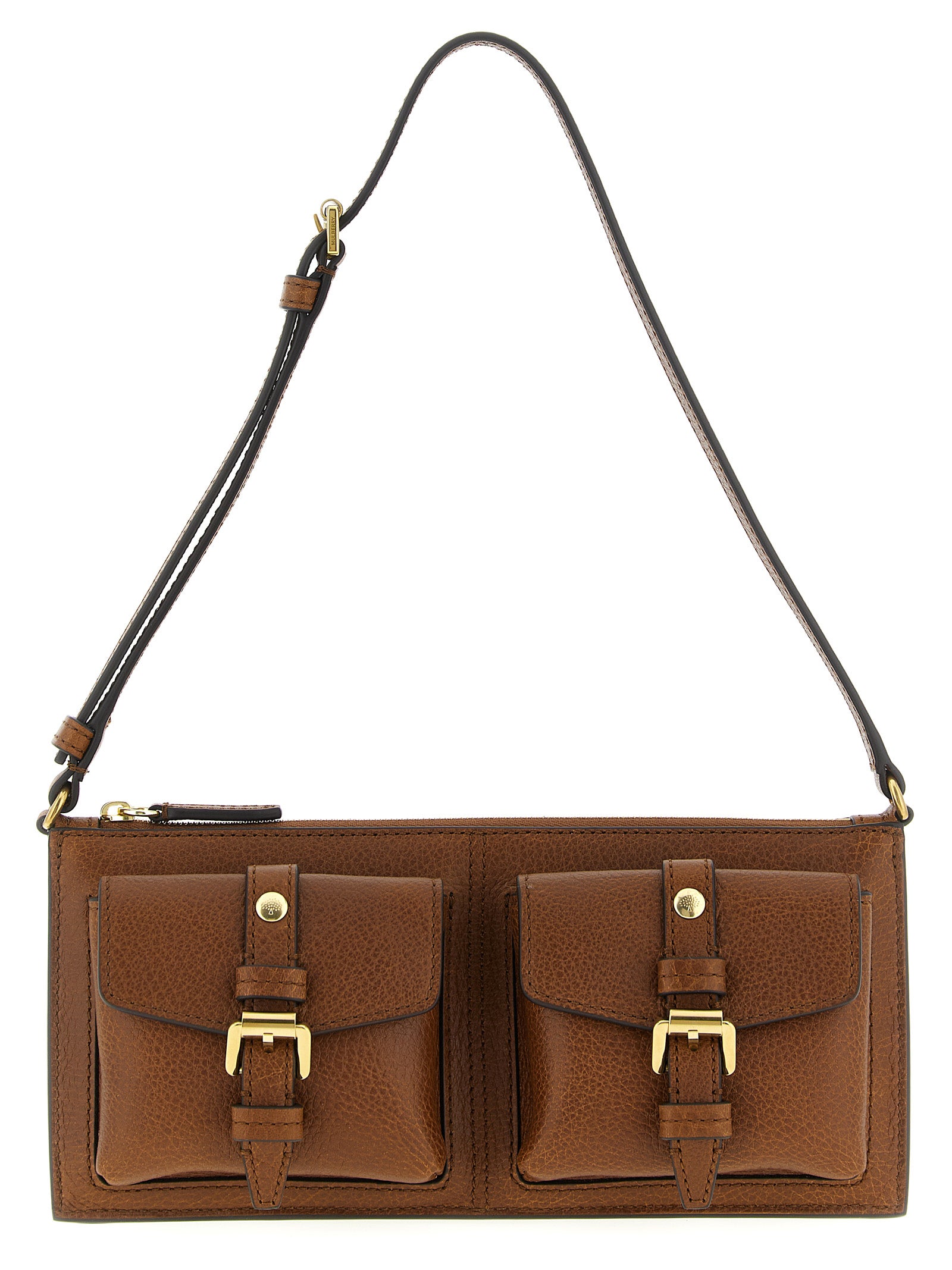 Mulberry Brown Hammered Calfskin Shoulder Bag