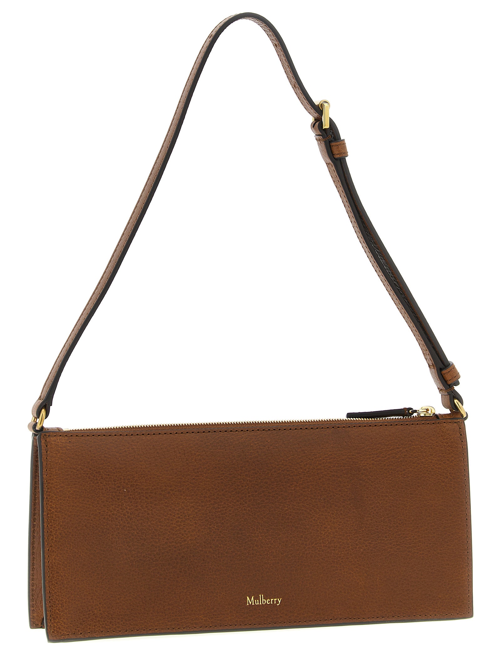 Mulberry Brown Hammered Calfskin Shoulder Bag