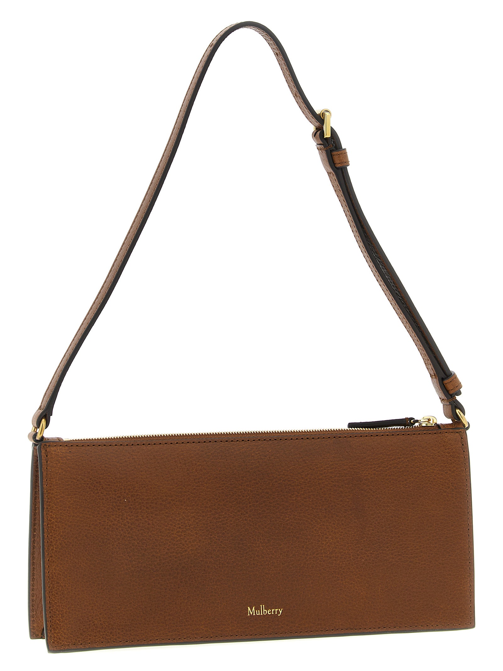 Mulberry Brown Hammered Calfskin Shoulder Bag