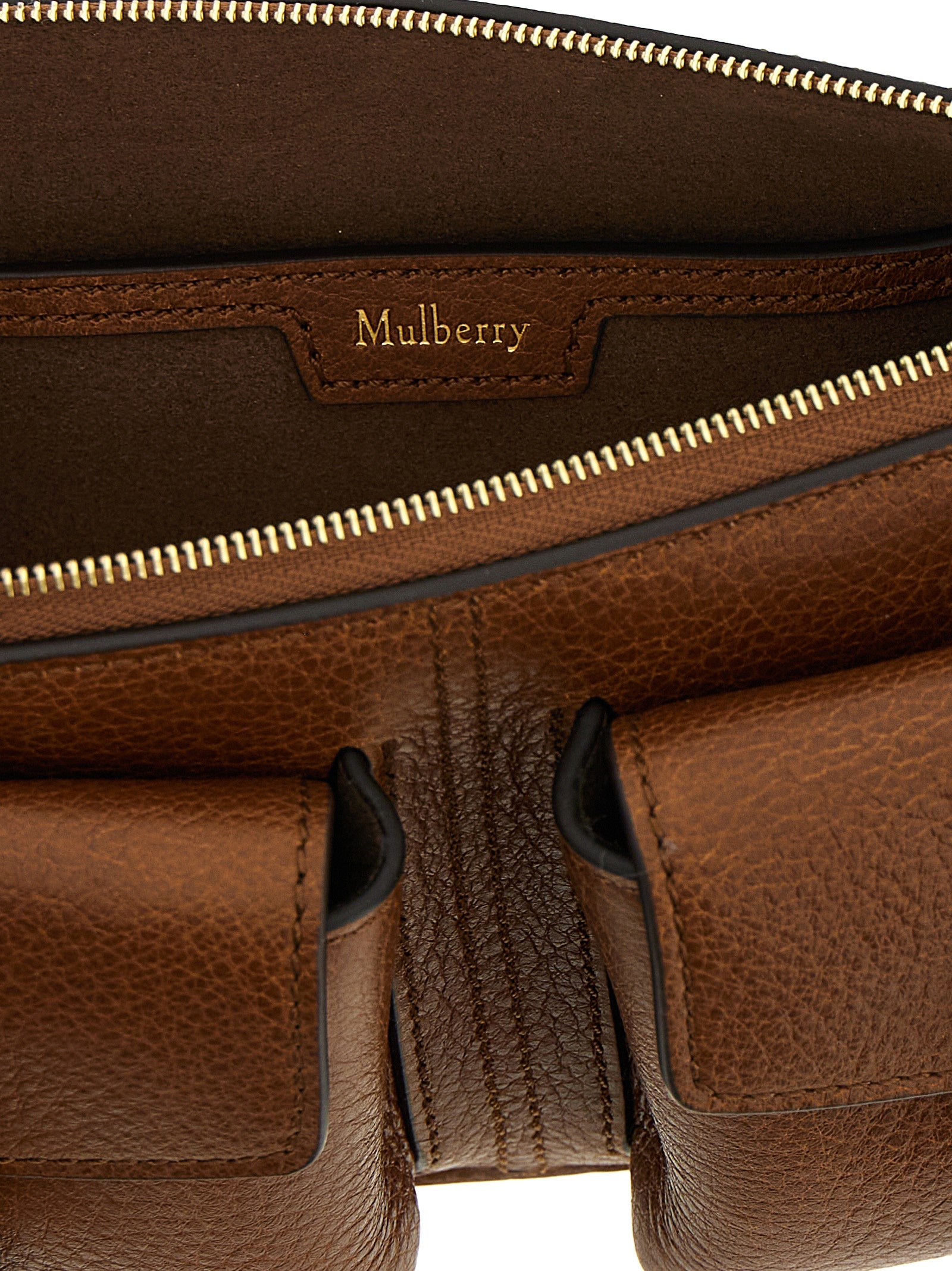 Mulberry Brown Hammered Calfskin Shoulder Bag