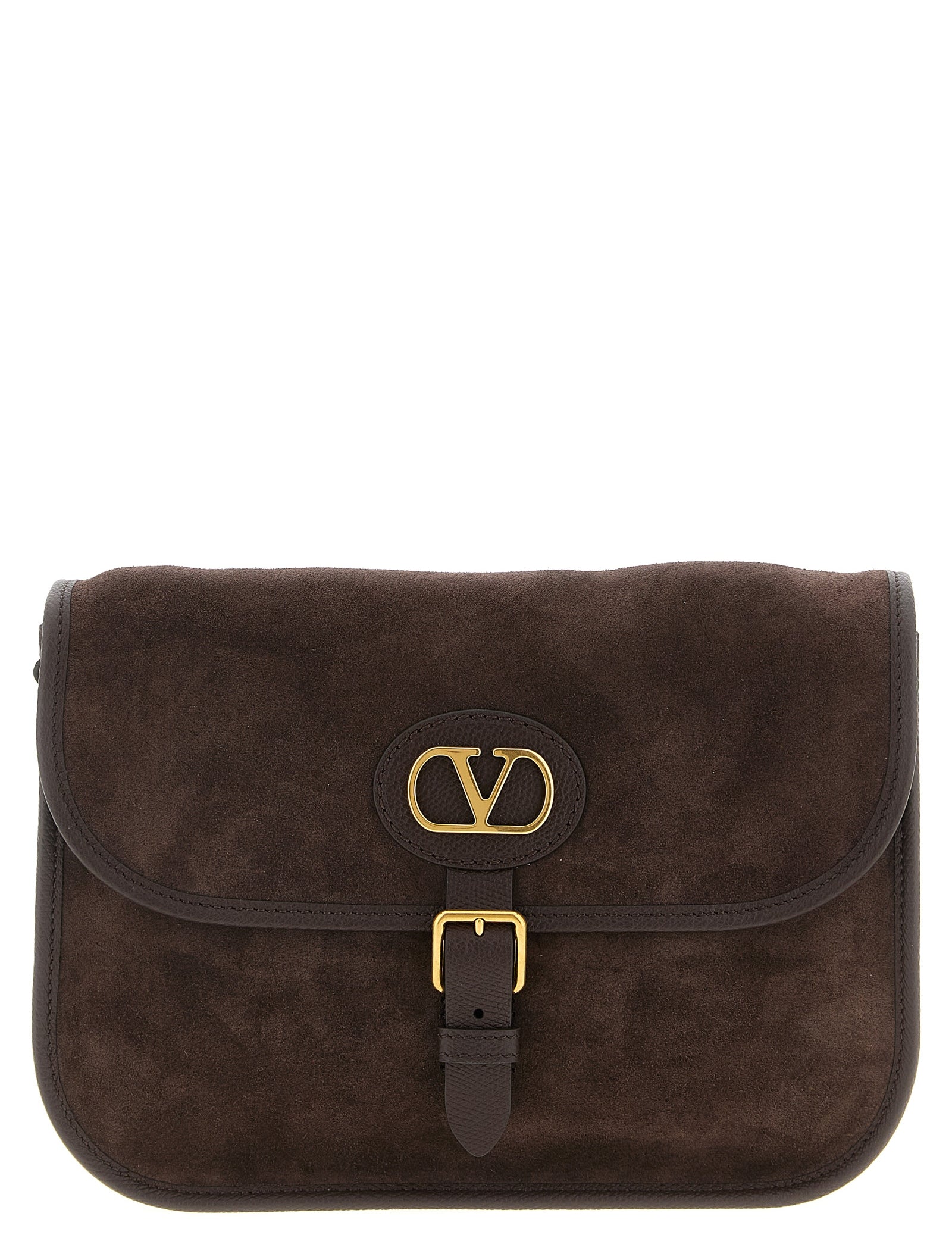 Valentino Garavani Brown Suede Crossbody Bag