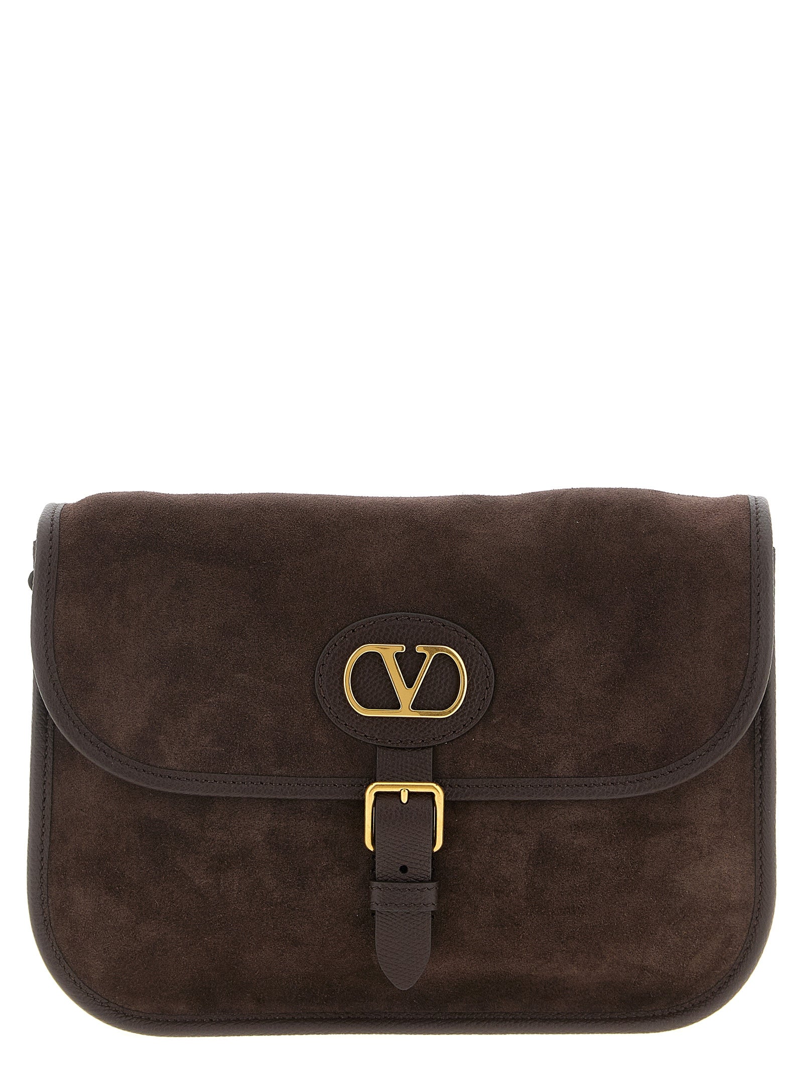 Valentino Garavani Brown Suede Crossbody Bag