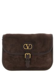 Valentino Garavani Brown Suede Crossbody Bag