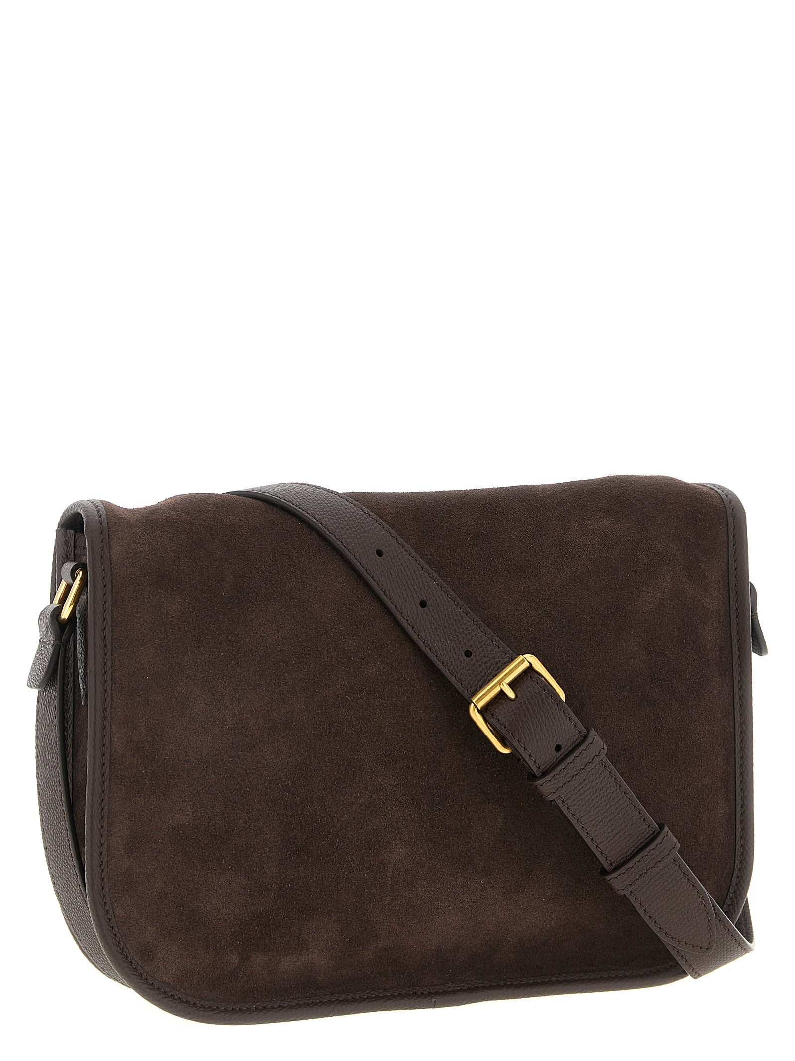 Valentino Garavani Brown Suede Crossbody Bag