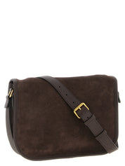 Valentino Garavani Brown Suede Crossbody Bag