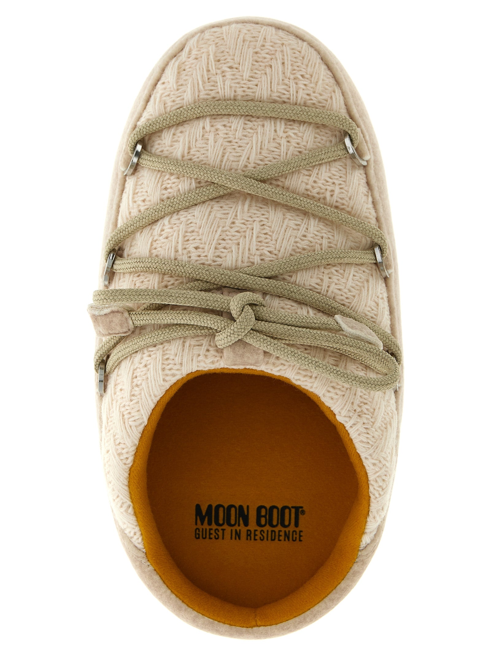 Moon Boot Beige Polyester Acrylic Wool Flat Mules