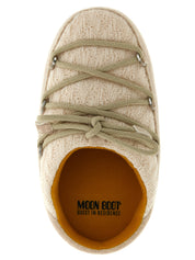 Moon Boot Beige Polyester Acrylic Wool Flat Mules