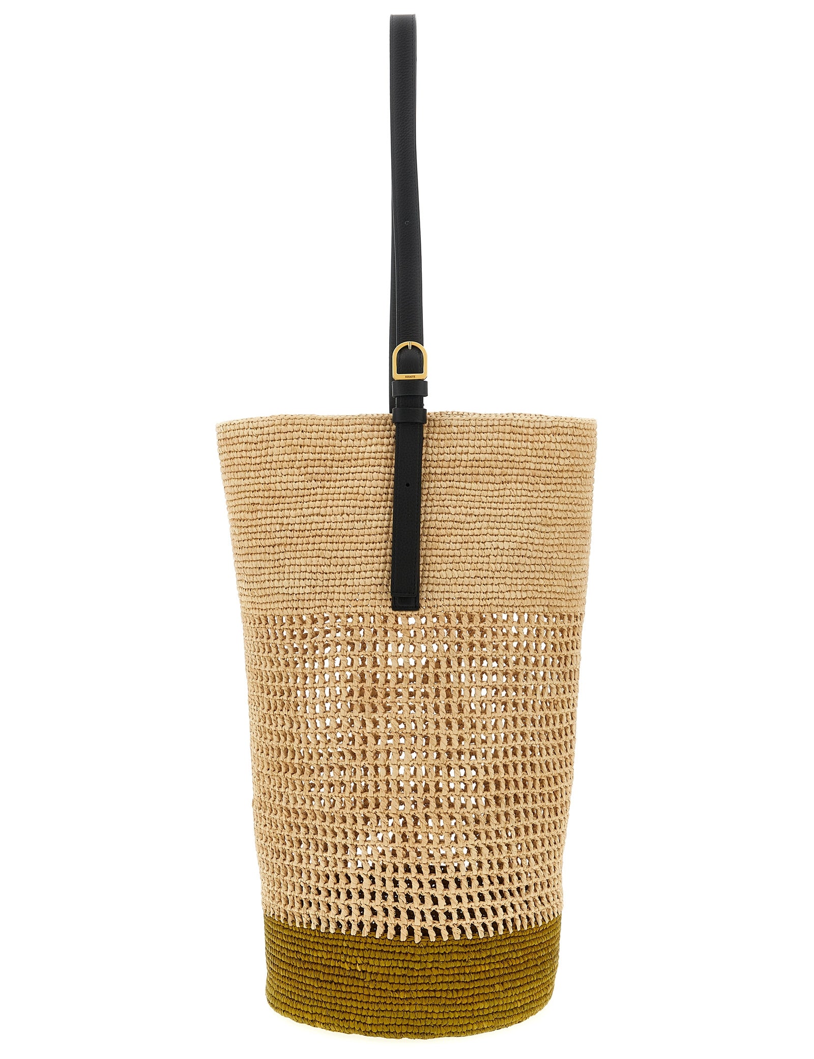 Khaite Beige Raffia Shoulder Bag