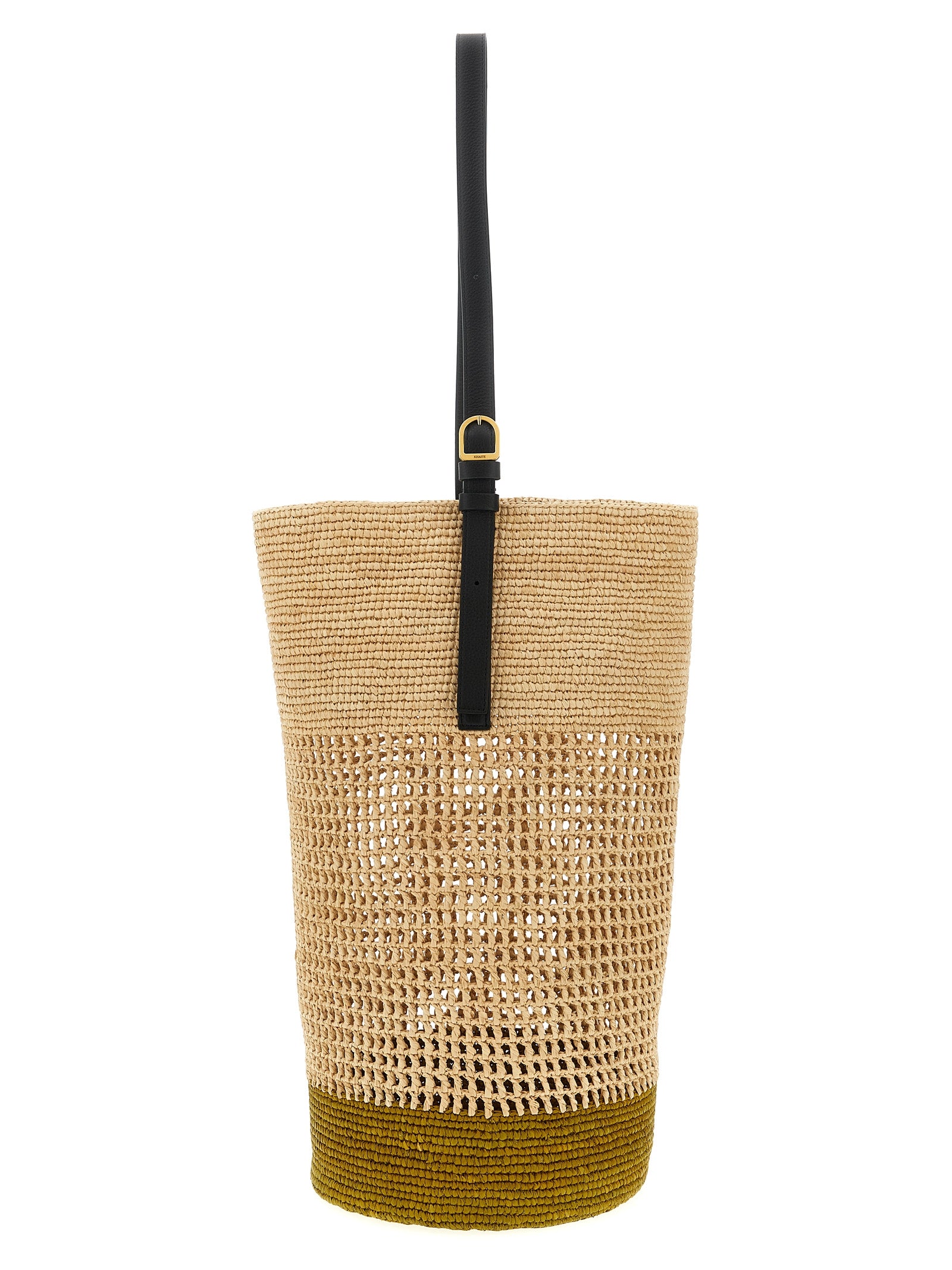 Khaite Beige Raffia Shoulder Bag