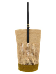 Khaite Beige Raffia Shoulder Bag