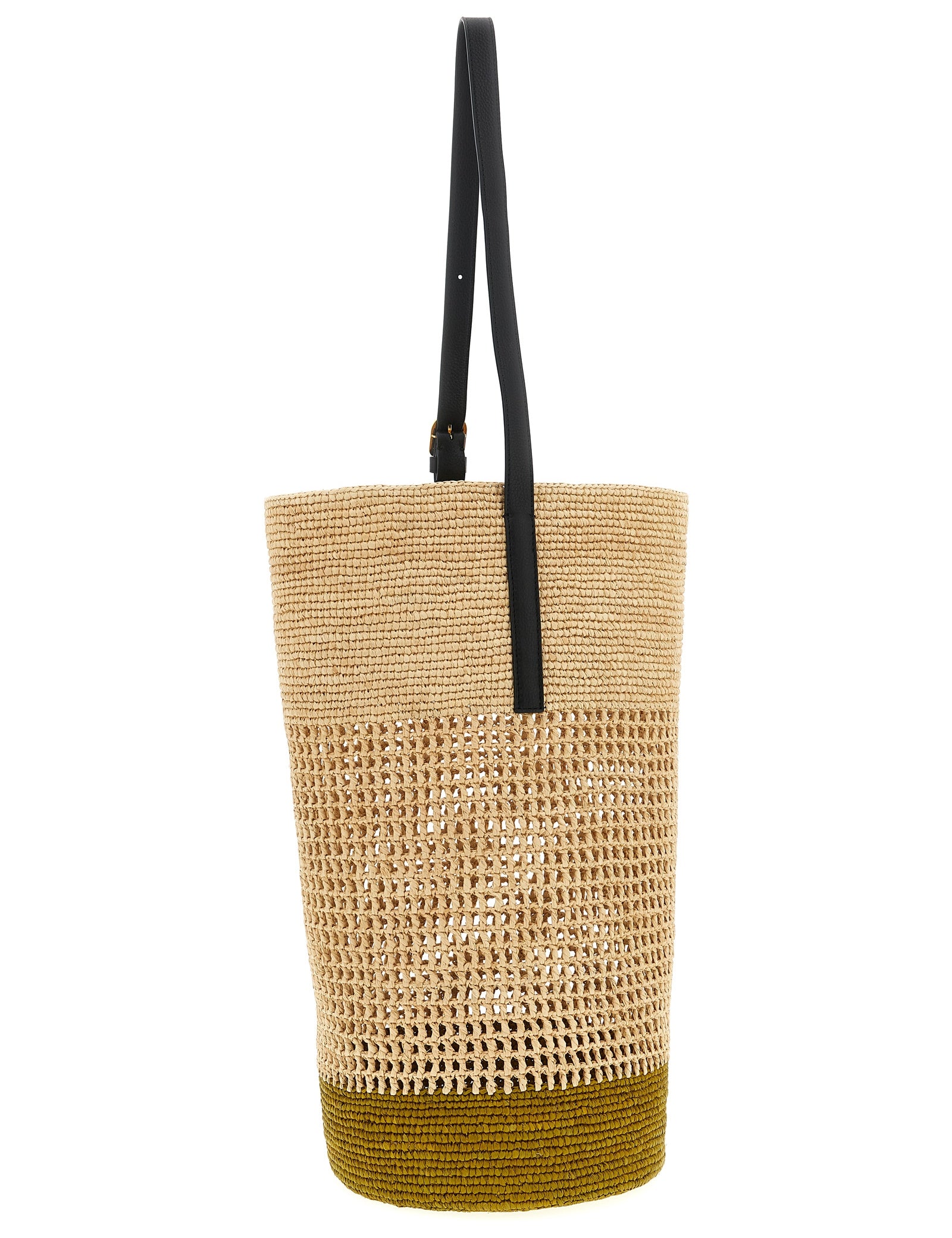 Khaite Beige Raffia Shoulder Bag